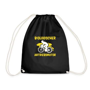 Biker Shirt · Fahrrad Helm · Bio Geschenk - Turnbeutel - Schwarz - Vorne