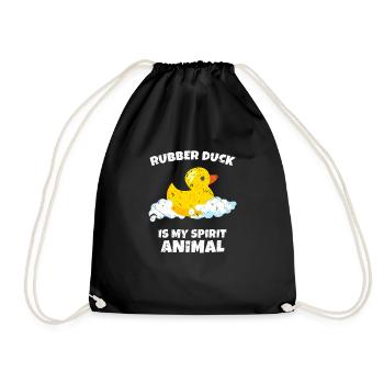 Bath duck Quiet duck spirituality - Drawstring Bag - black - Front