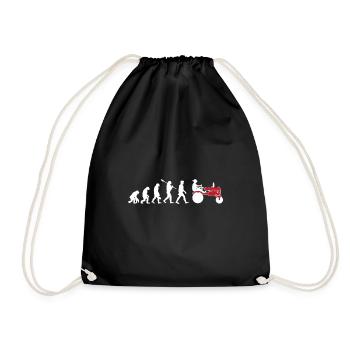 Evolution Farmer Farmer Tractor Gift Farmer - Drawstring Bag - black - Front
