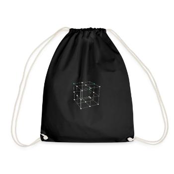 Geometric shapes squares - Drawstring Bag - black - Front