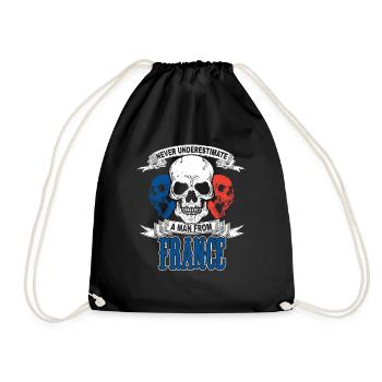 Idée cadeau bannière drapeau France - Sac de sport léger - noir - Devant