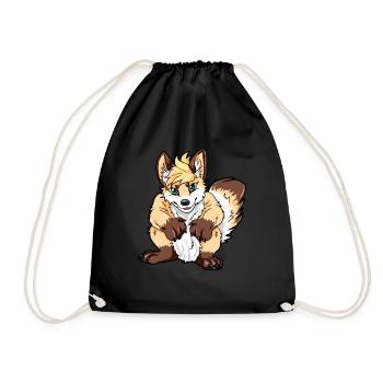 furry - Drawstring Bag - black - Front