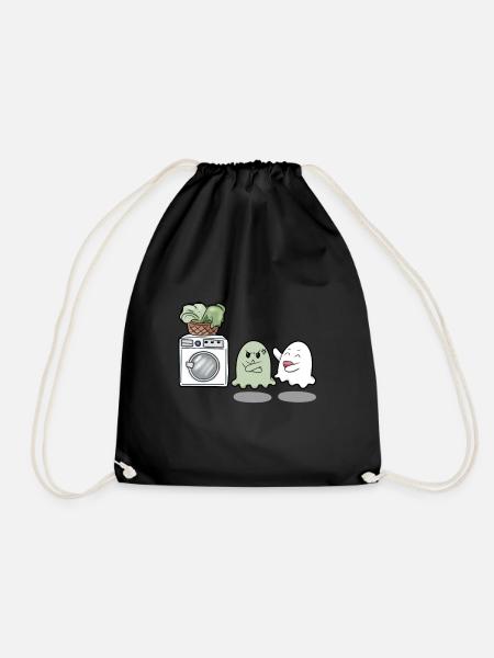 Ghost costume washing machine dirty lacquering - Drawstring Bag - black