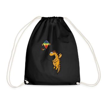 Drache mit Drachen - Turnbeutel - Schwarz - Vorne