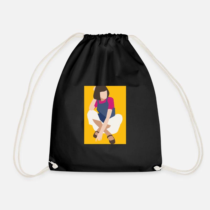 High Fashion Comic Girl - Drawstring Bag - black