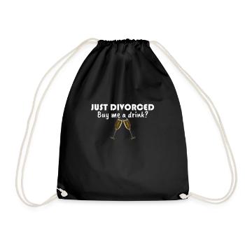 Gerade geschieden Kaufen Sie mir ein Getränk-Scheidungs-Party-Geschenk - Turnbeutel - Schwarz - Vorne