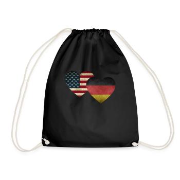 German American love - Drawstring Bag - black - Front