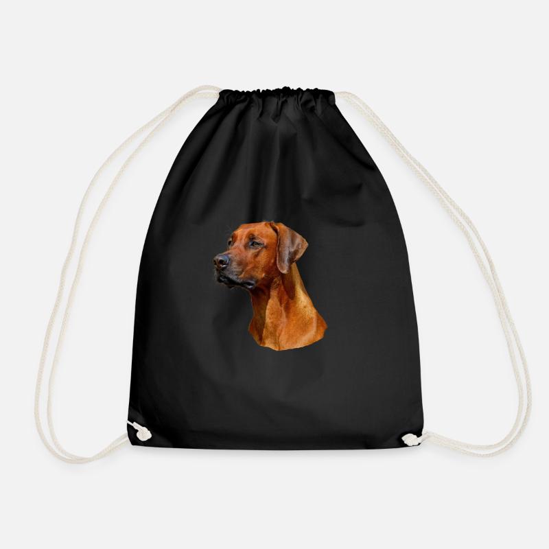 Portrait eines Rhodesian Ridgeback - Turnbeutel - Schwarz