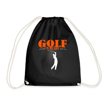 Golf Is My Life - Turnbeutel - Schwarz - Vorne