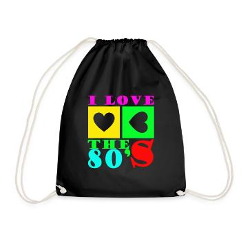 I Love The 80s - Drawstring Bag - black - Front