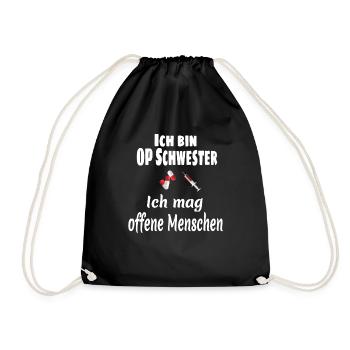 Op Schwester Krankenschwester lustiges Geschenk - Turnbeutel - Schwarz - Vorne