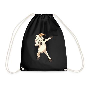 Goat Dabbing Dabb Dabbin Dance Tshirt Gift - Drawstring Bag - black - Front