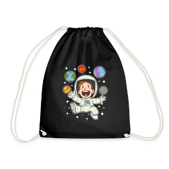 Astronaut Planet Star Space Space Space - Drawstring Bag - black - Front