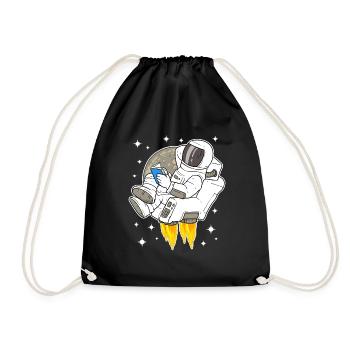 Astronaute, espace, espace, lecture, livre - Sac de sport léger - noir - Devant