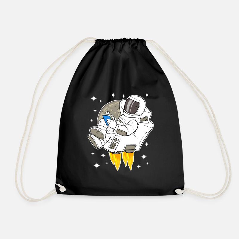 Astronaut Sterne Weltall Weltraum Buch Lesen - Turnbeutel - Schwarz