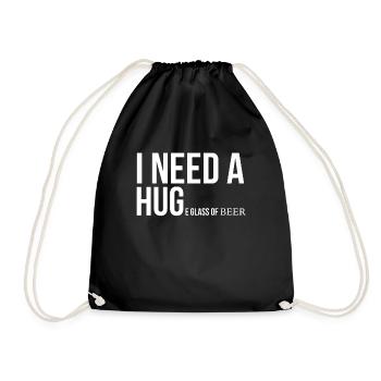 I NEED A HUGE GLASS OF BEER - Sac de sport léger - noir - Devant