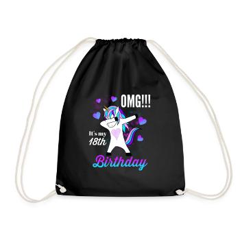Oh my god it's my 18th birthday - Drawstring Bag - black - Front