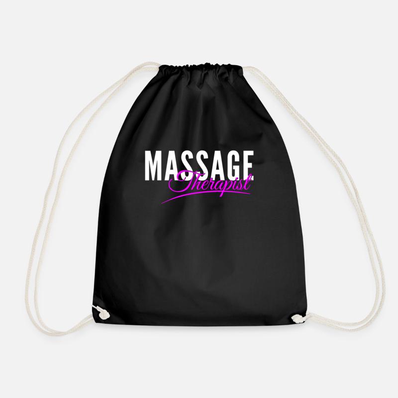 massage therapist - Drawstring Bag - black