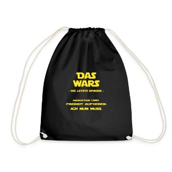 La Wars je dois épouser le motif de célibataire - Sac de sport léger - noir - Devant