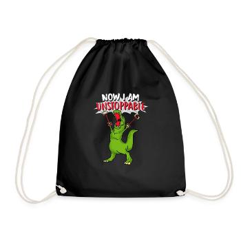 T-Rex Dinosaur Costume Cool Dinos Game Gift - Drawstring Bag - black - Front