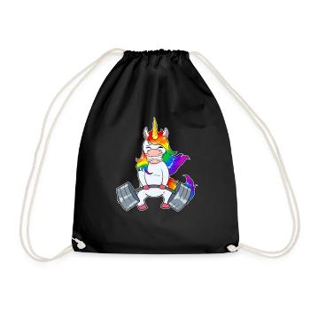 Musculation licorne musculation entraînement haltère - Sac de sport léger - noir - Devant