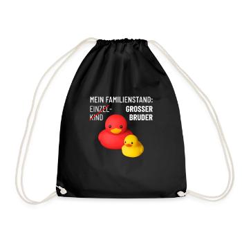 Big brother baby offspring cute rubber ducks - Drawstring Bag - black - Front