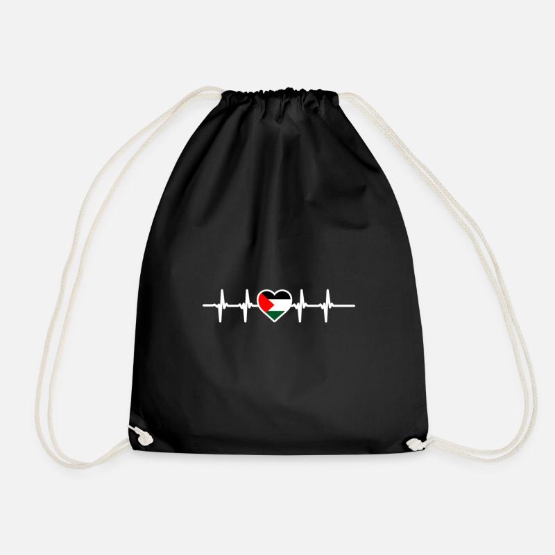 Palestine origin country - Drawstring Bag - black