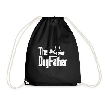 The dog father DogFather dog father gift barking - Drawstring Bag - black - Front