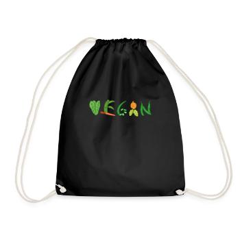 Cadeau végétalien végétal - Sac de sport léger - noir - Devant