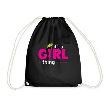 It is for girl umbrella gift - Drawstring Bag - black - Front