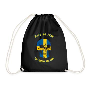 Sweden skull - Drawstring Bag - black - Front