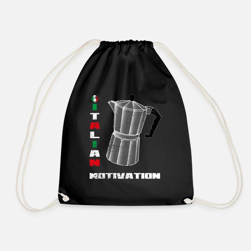 Italian motivation - Drawstring Bag - black