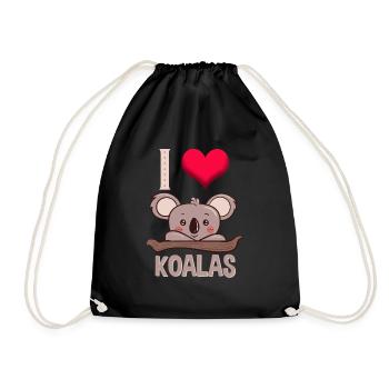Koala Koala Bear Love Funny Gift - Drawstring Bag - black - Front