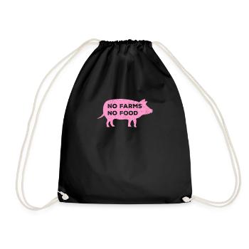 No Farms Food I Farm Farmer Farmer Trekker - Drawstring Bag - black - Front