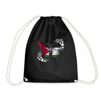 Palestine butterfly - Drawstring Bag - black - Front