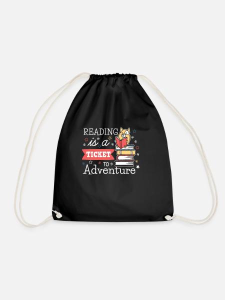 Reading is a Ticket to Adventure - Turnbeutel - Schwarz