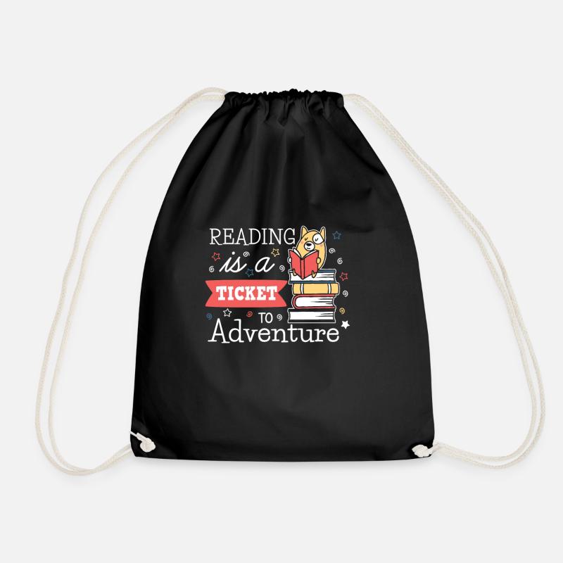 Reading is a Ticket to Adventure - Turnbeutel - Schwarz