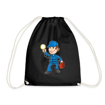 Electrician Electricity Gift Electricity Occupation Volt - Drawstring Bag - black - Front