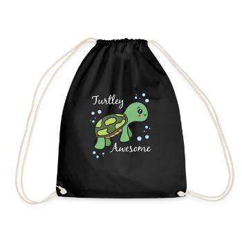 TURTLEY Funny tortue et cadeau tortue - Sac de sport léger - noir - Devant