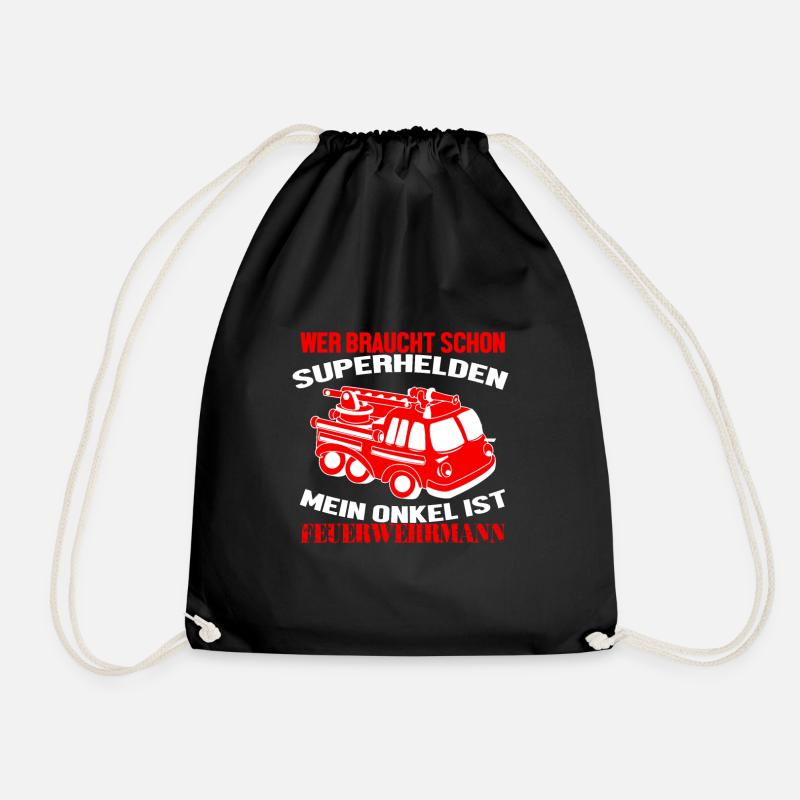 Feuerwehr Shirt · Auto Leiter · Onkel Geschenk - Turnbeutel - Schwarz