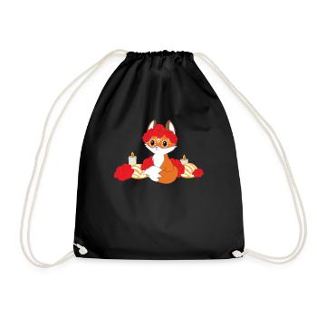 T-shirt Yoga Fox - Chemise Fox avec des bougies - Sac de sport léger - noir - Devant