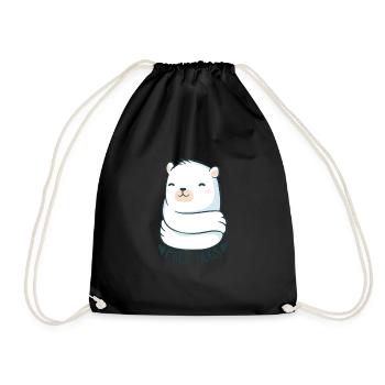 Cute bear hugs tshirt - Drawstring Bag - black - Front