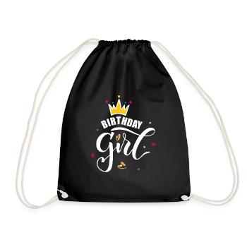 Birthday Girl - girl of the day - Drawstring Bag - black - Front