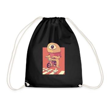 Cyclops Alien Tshirt Gift idea - Drawstring Bag - black - Front