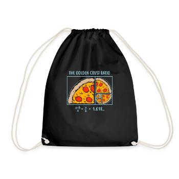 The golden crust ratio gift - Drawstring Bag - black - Front