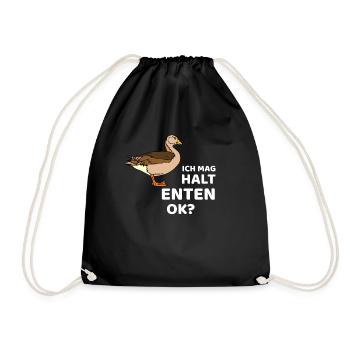 Ich mag halt Enten - Turnbeutel - Schwarz - Vorne