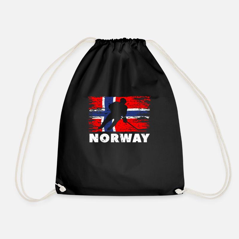 Norwegen Sport Wintersportarten - Turnbeutel - Schwarz