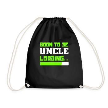 Soon to be Uncle, Uncle Loading, Uncle To Be - Drawstring Bag - black - Front