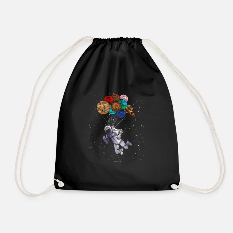 Astronautenplaneten Geschenk - Turnbeutel - Schwarz