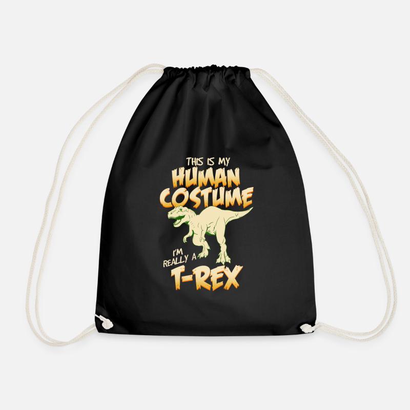 T-Rex - Drawstring Bag - black